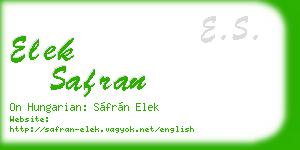 elek safran business card