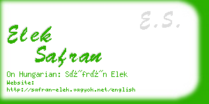 elek safran business card